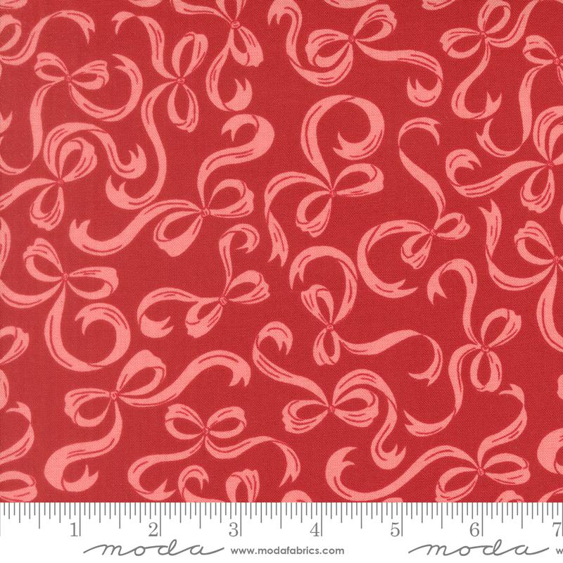 Je Taime Bows Rose - Quilt Fabric, zoomed in. Select this picture to zoom back out.
