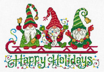 Happy Holiday Gnomes - Cross Stitch Pattern
