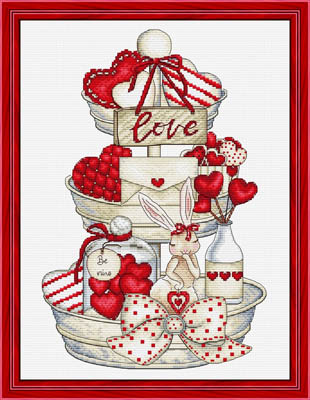 Love on Platter - Cross Stitch Pattern