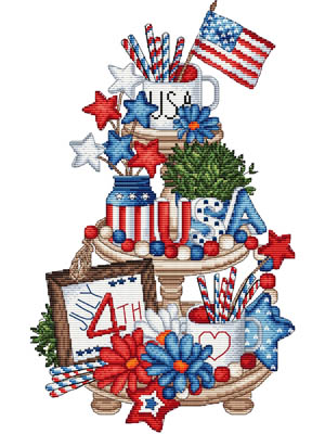 Independence Day Platter - Cross Stitch Pattern
