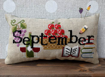When I Think of September (w/button) - Cross Stitch Pattern