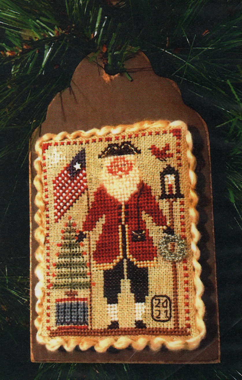 Flag Waving Santa - 2021 Santa Ornament - Cross Stitch
