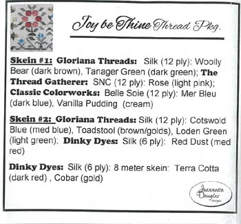 Joy Be Thine Sampler Thread Pack