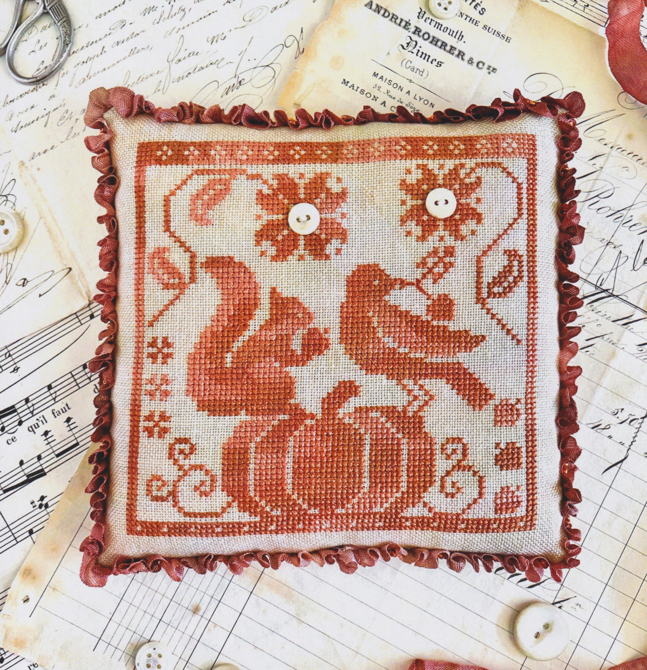 Gathering Acorns - Cross Stitch Pattern