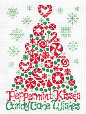 Peppermint Kisses - Cross Stitch Pattern