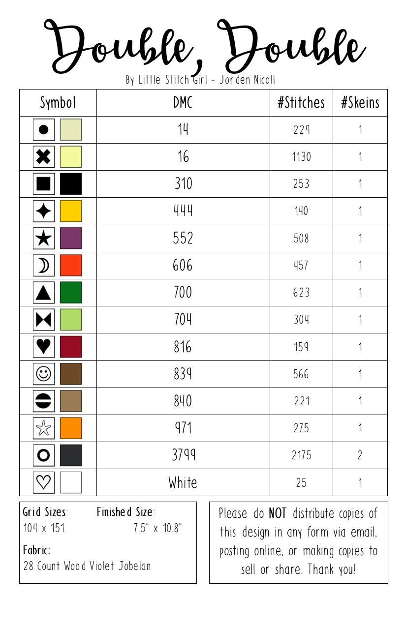 Double, Double - Cross Stitch Pattern