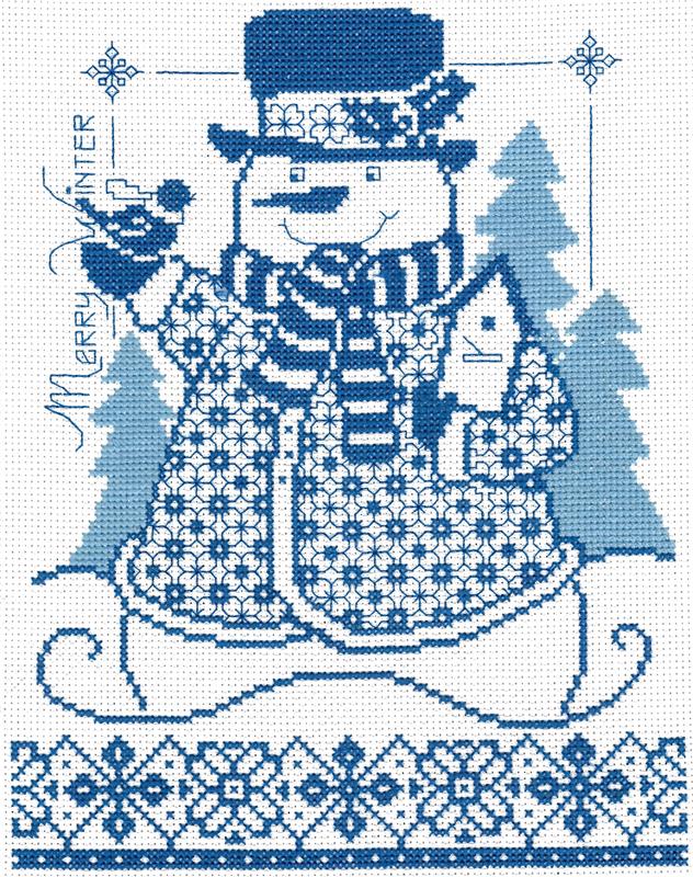 Merry Winter Snowman - Cross Stitch Pattern