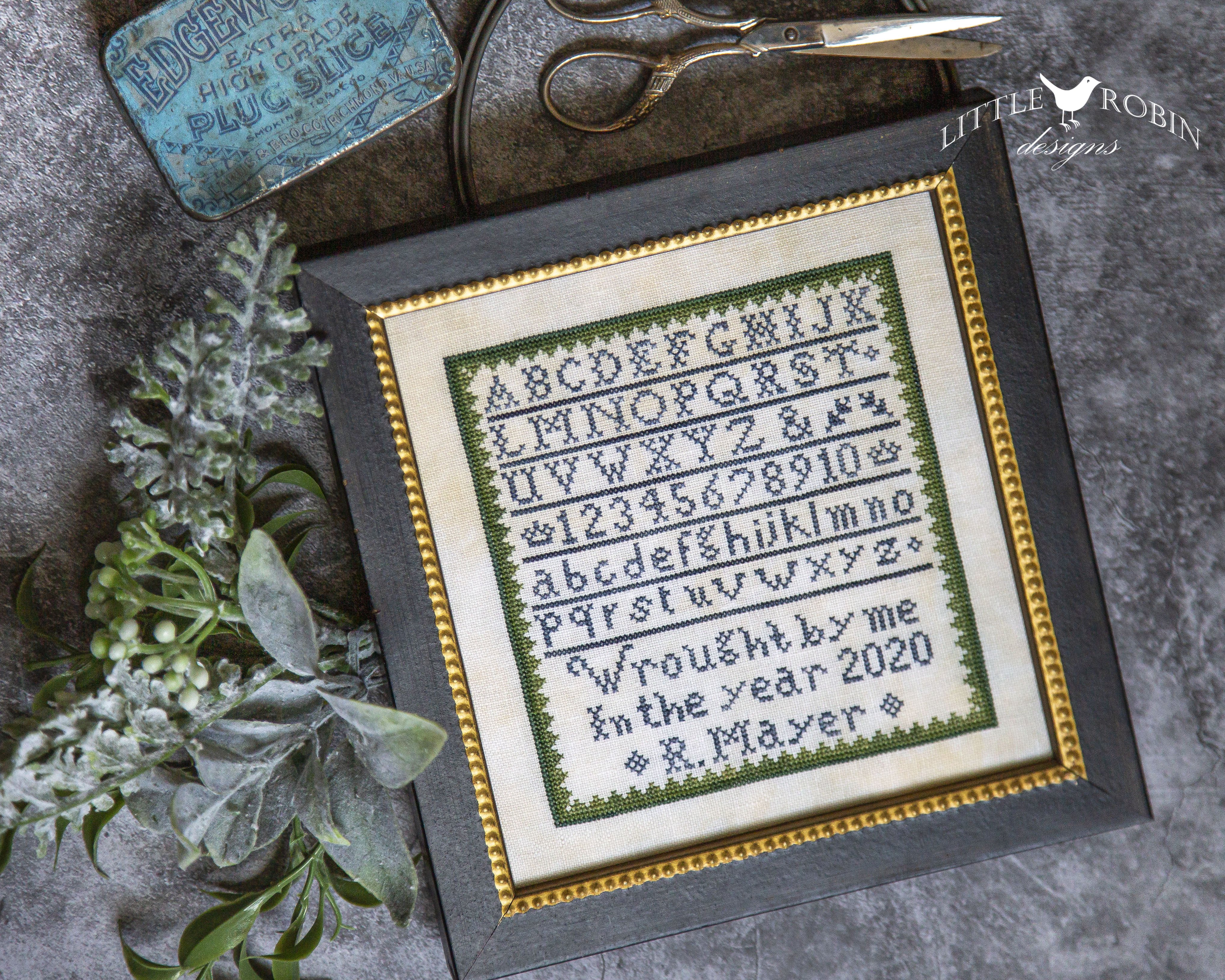 Sampler in Blue & Green - Cross Stitch Pattern