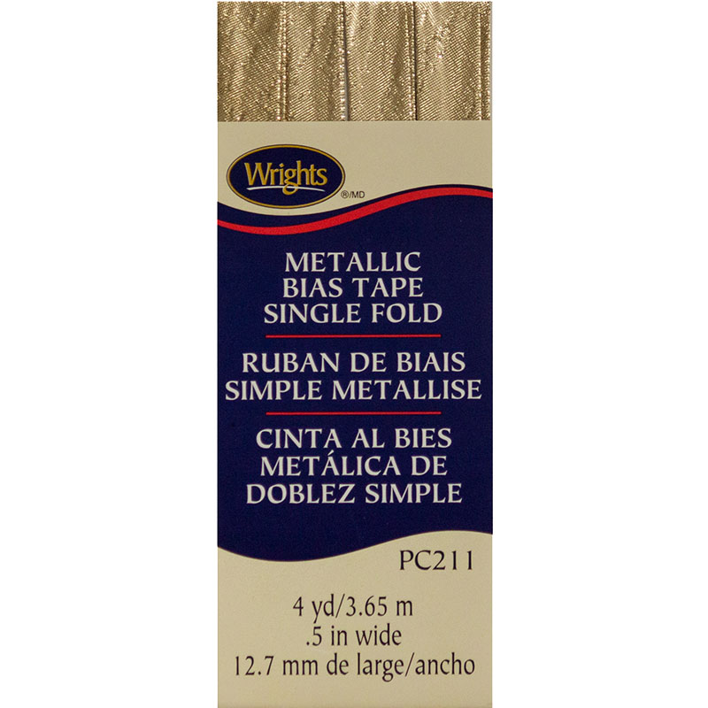 Bias Tape Lame Bias Tape Single Fold Gold
