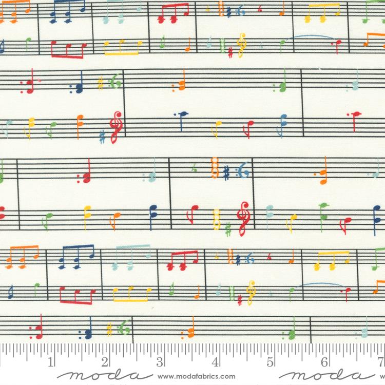 Sweet Melodies Ivory - Music Notes - Quilt Fabric