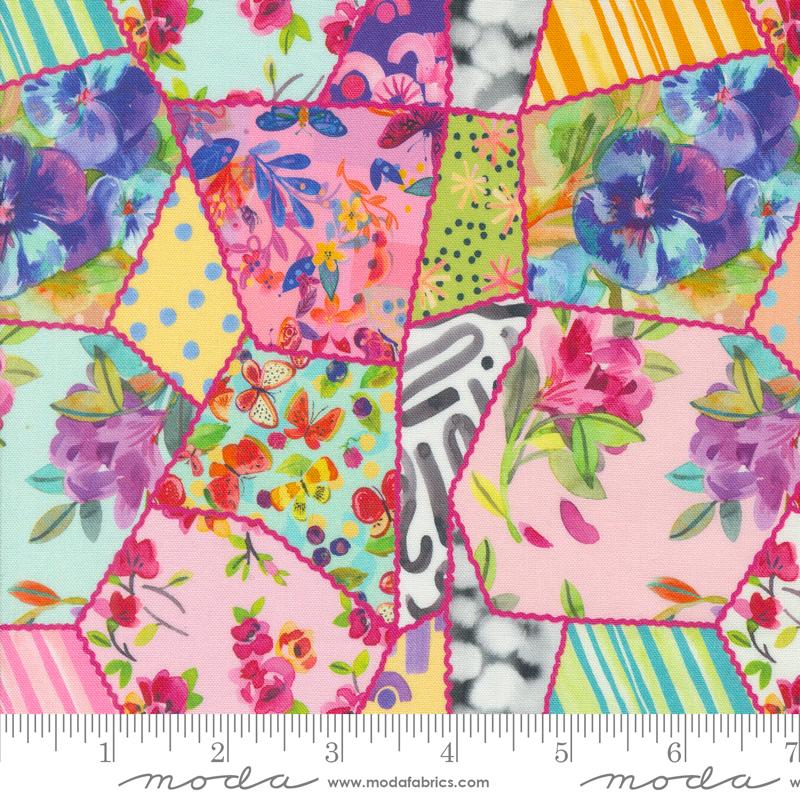 Flower Patches Patch - Rainbow - Quilt Fabric
