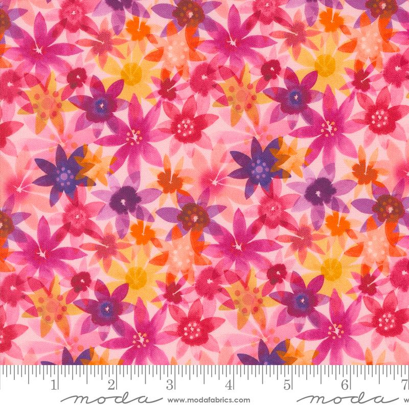 Flower Patches Flowers - Bubblegum - Quilt Fabric