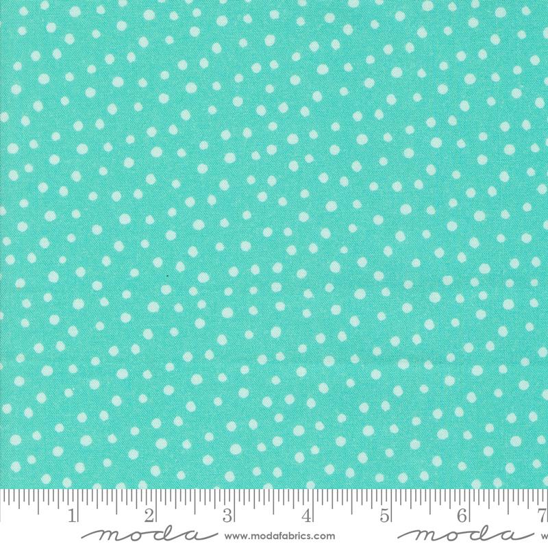 Flower Patches Dots - Robins Egg - Quilt Fabric
