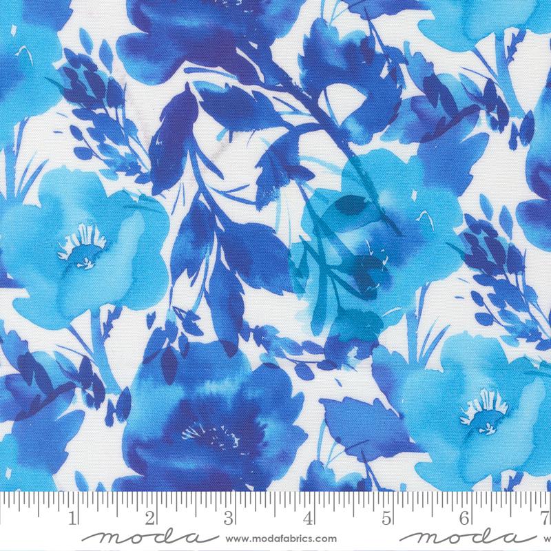 Radiant Flowers Sky - Quilt Fabric