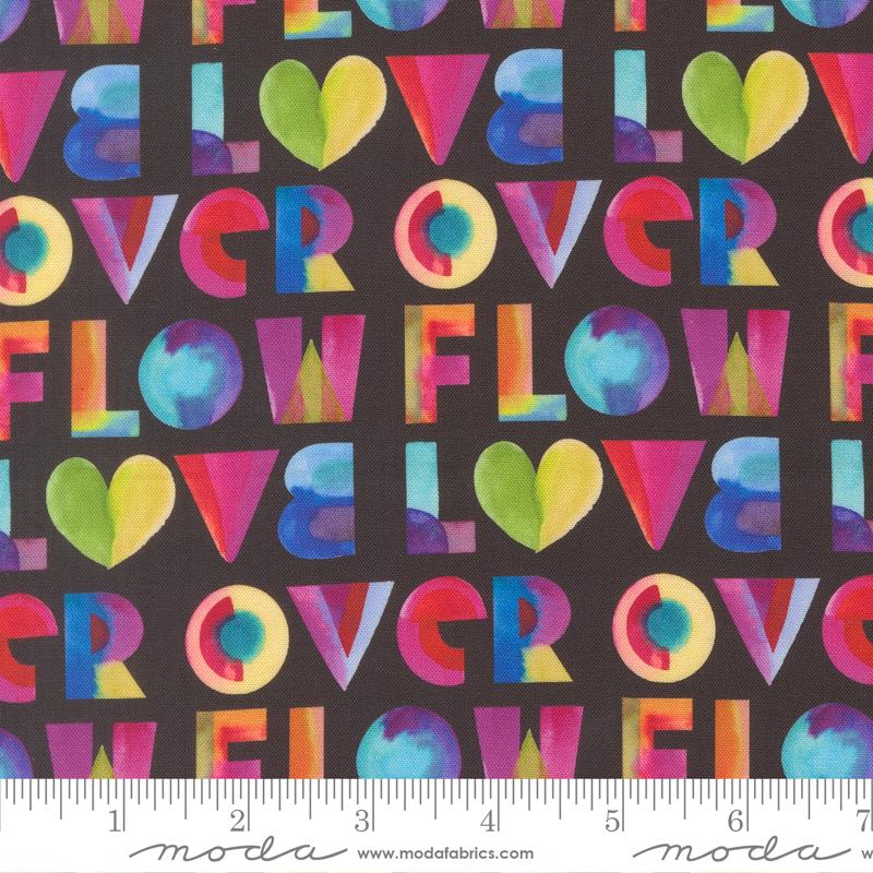 Radiant Letters Midnight - Quilt Fabric