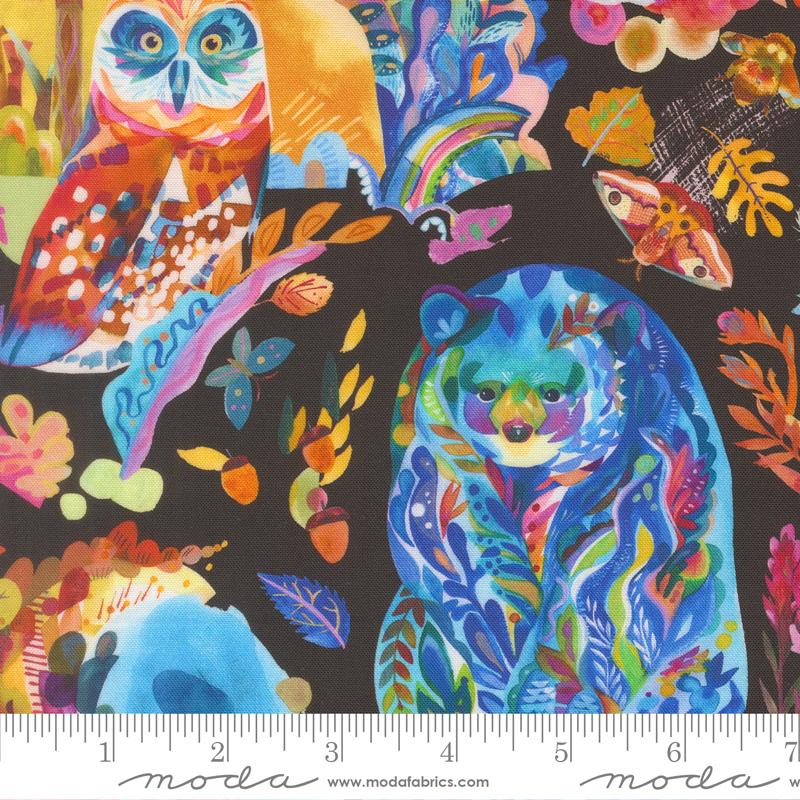 Northern Brights Animals Night Sky - Quilt Fabric