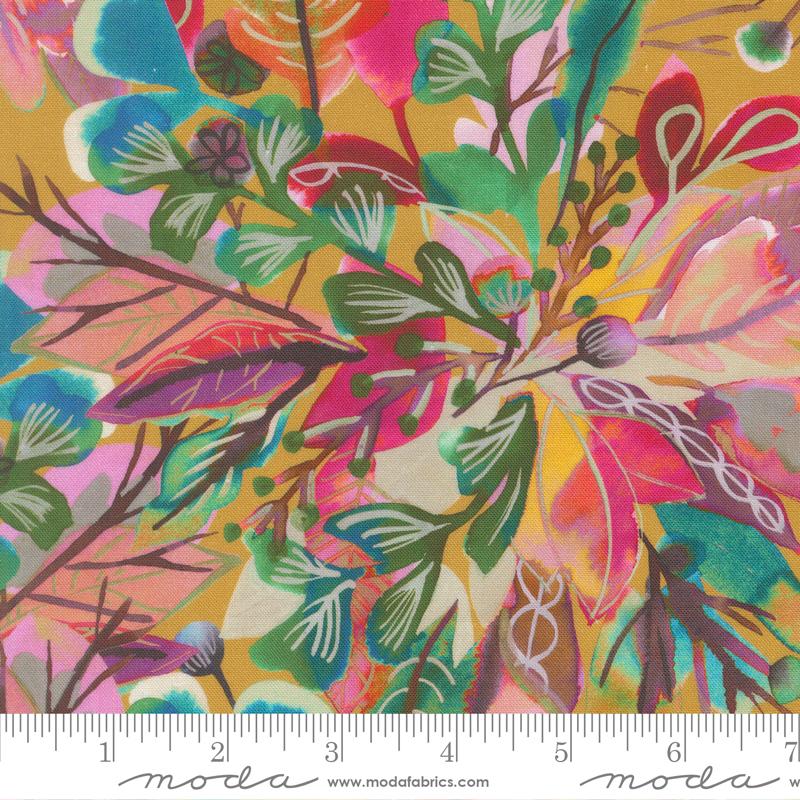 Northern Brights Leaf Golden - Quilt Fabric