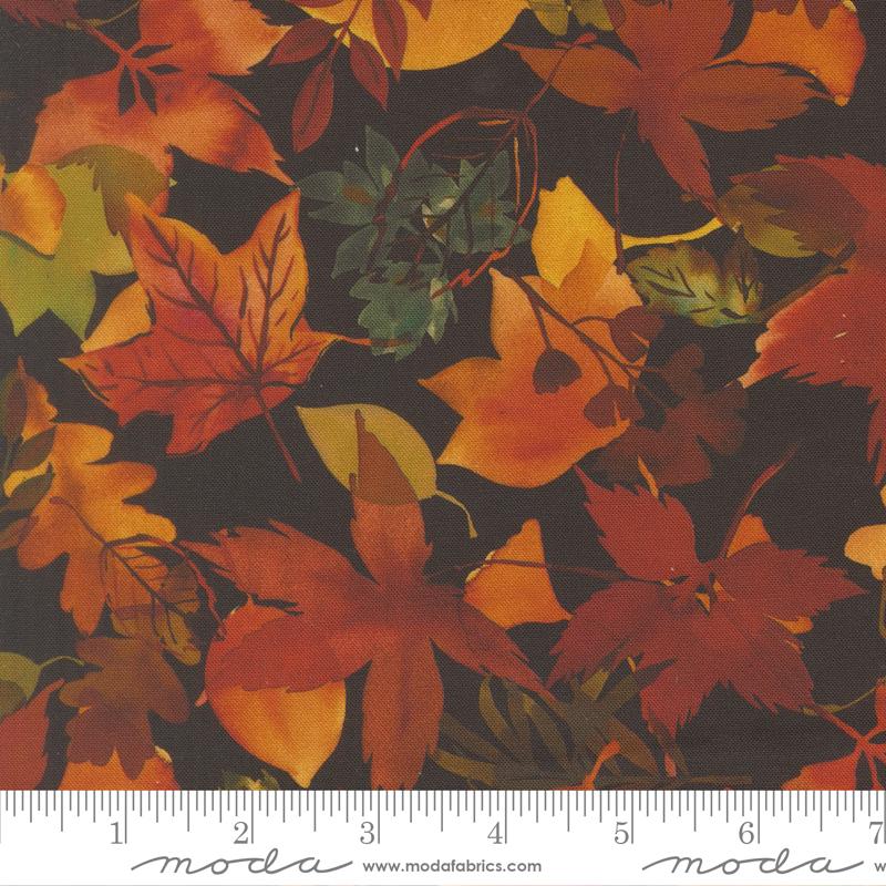 Northern Brights Leaf Night Sky - Quilt Fabric