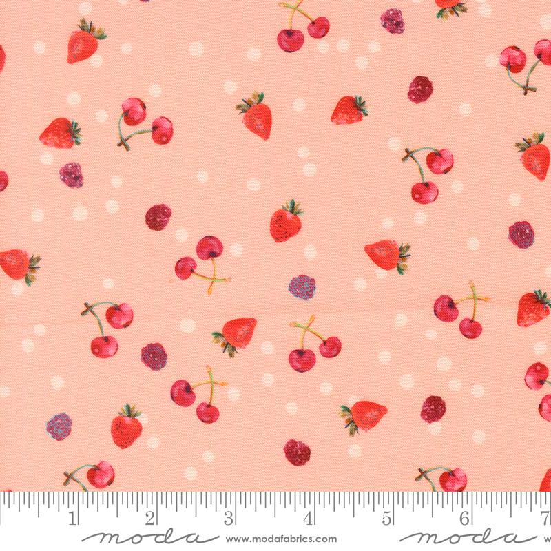 Copa Flora Berries Petal - Quilt Fabric, zoomed in. Select this picture to zoom back out.