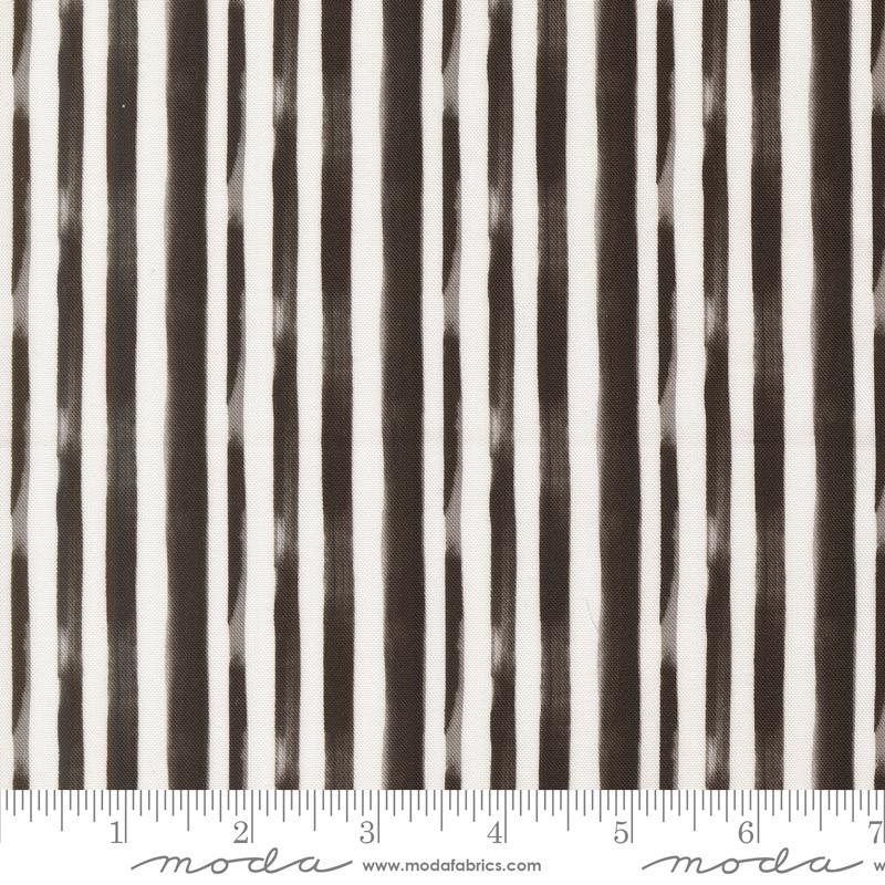 Copa Flora Stripes Midnight - Quilt Fabric, zoomed in. Select this picture to zoom back out.