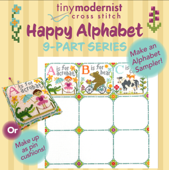 Happy Alphabet 1 - ABC - Cross Stitch Pattern