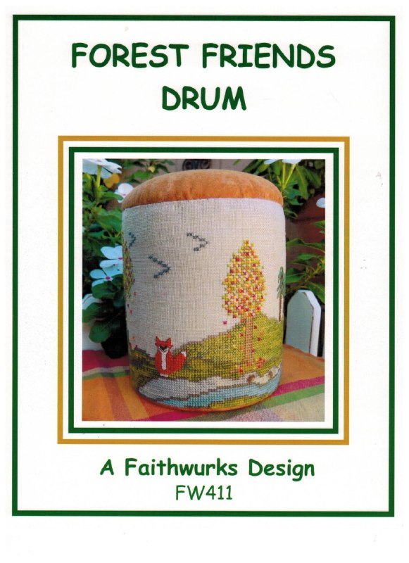 Forest Friends Drum - Cross Stitch Pattern