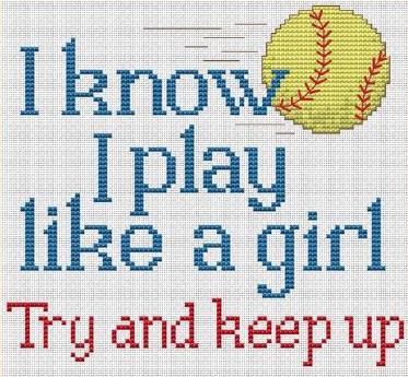 Play Softball! - Cross Stitch Pattern