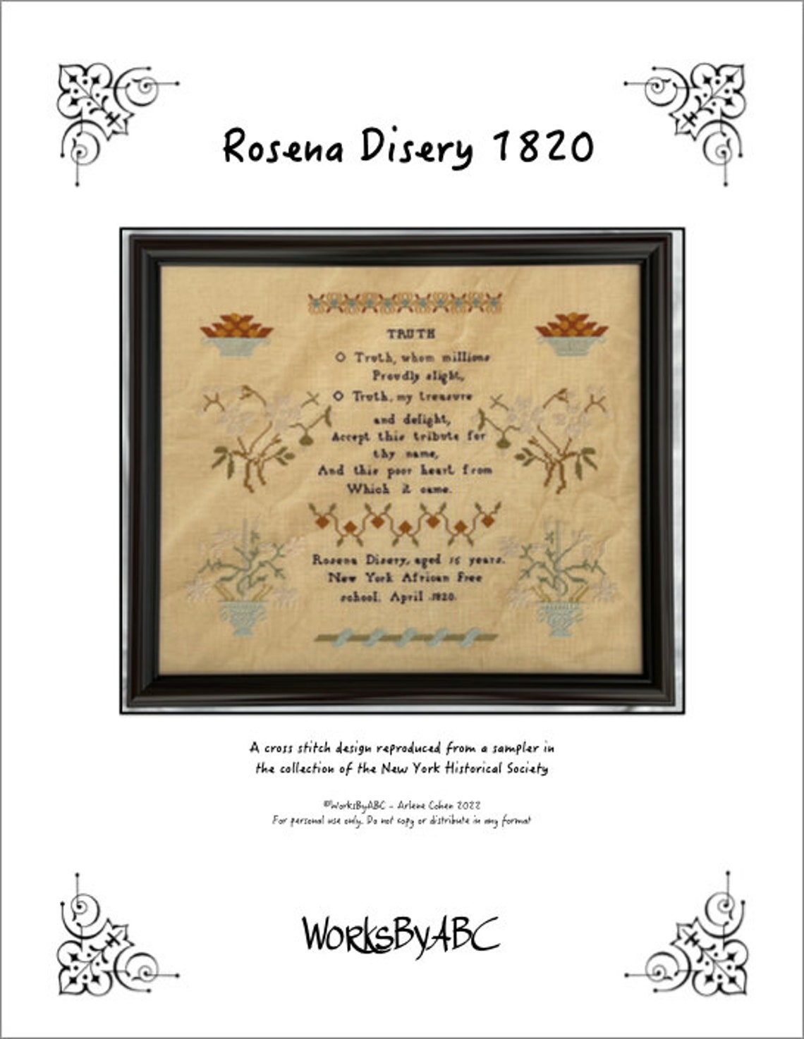 Rosena Disery 1820 - Cross Stitch Pattern