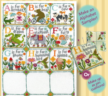 Happy Alphabet 3 - GHI - Cross Stitch Pattern