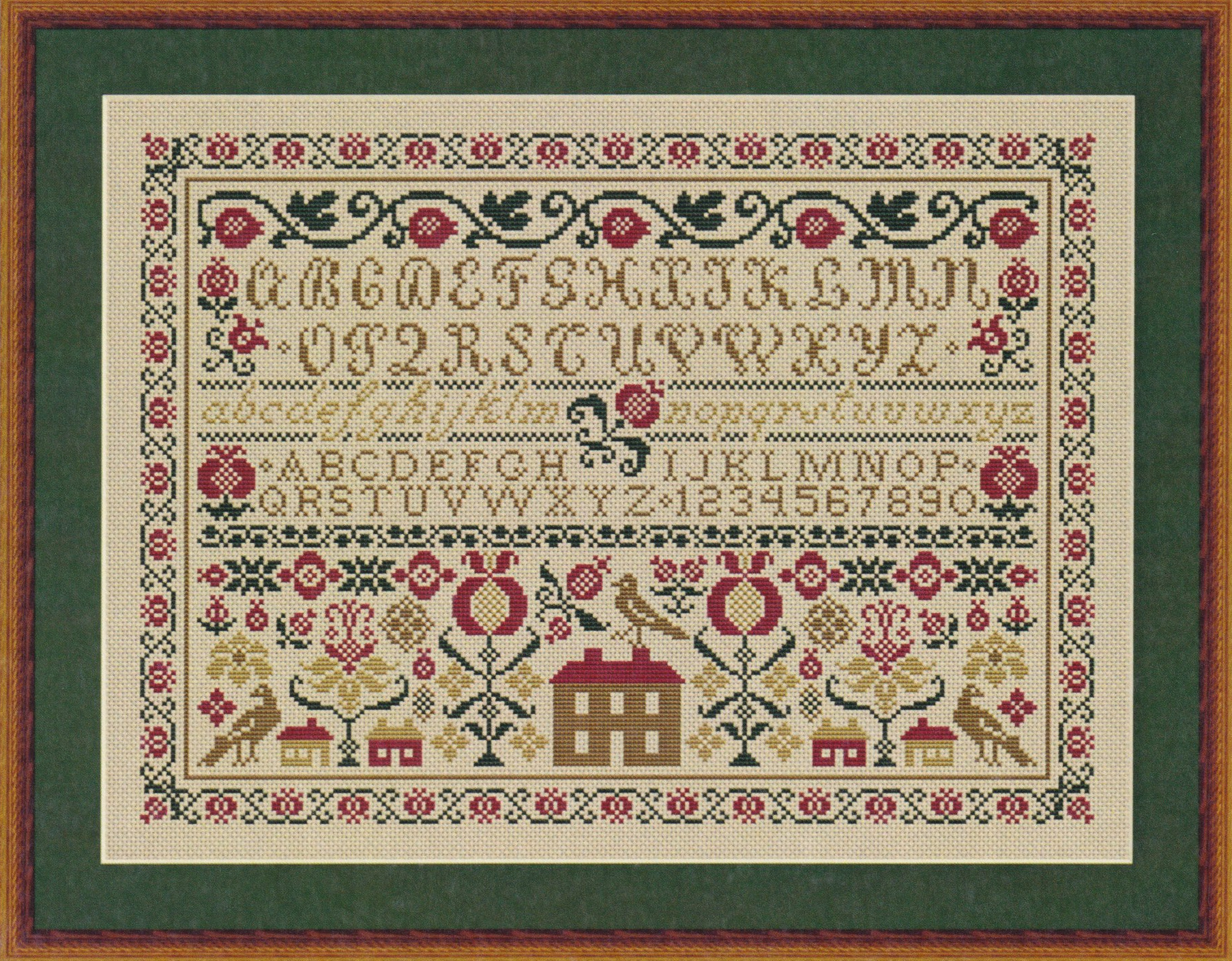 Pomegranate Alphabet Sampler - Cross Stitch Pattern