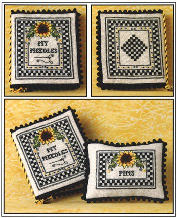 Sunflower Needlebook & Pin Pillow - Cross Stitch Pattern