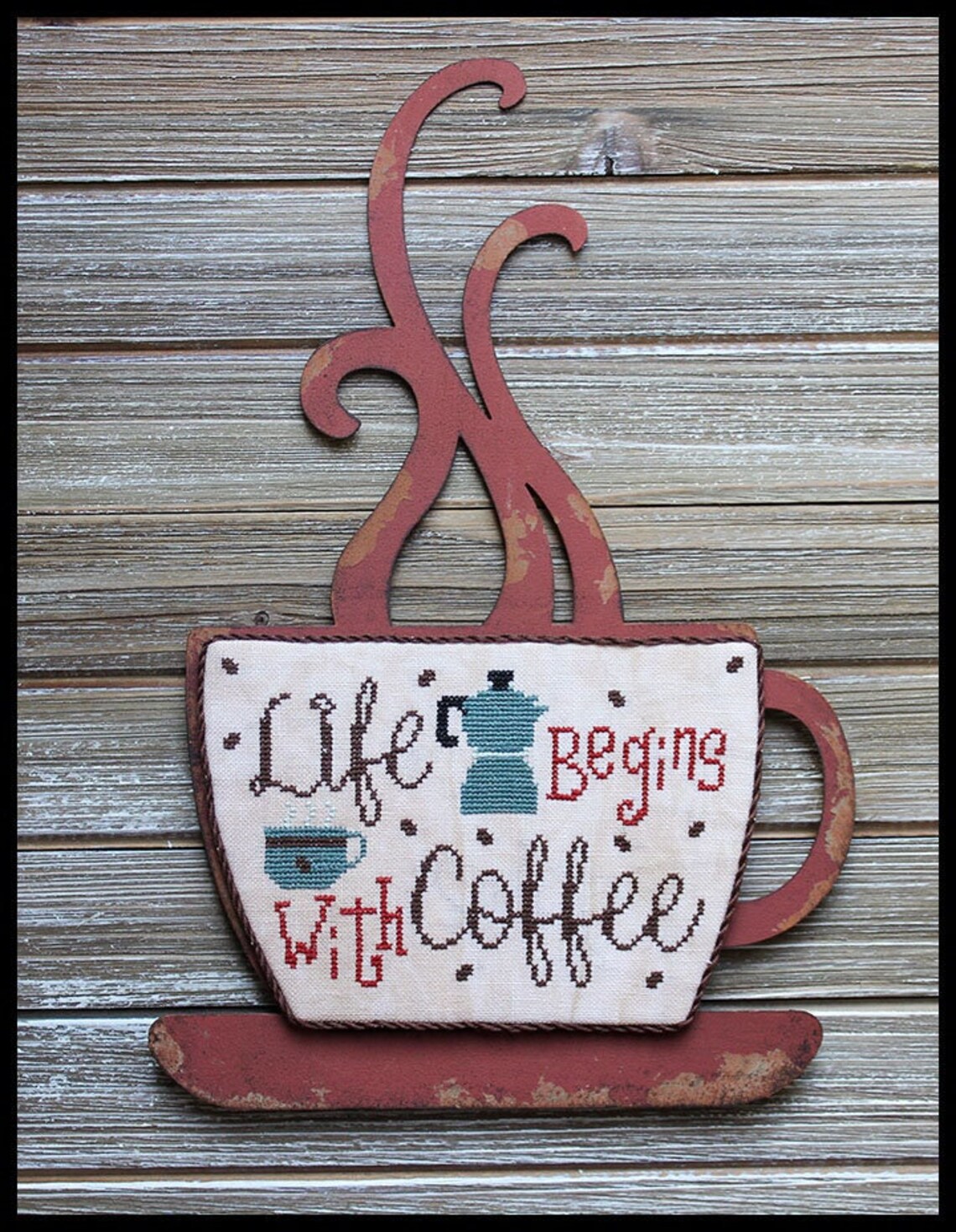 Life Begins With Coffee - Cross Stitch Pattern