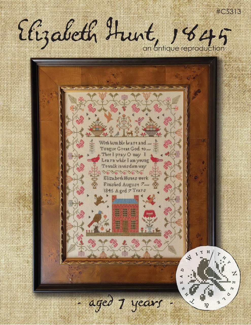 Elizabeth Hunt, 1845 - Cross Stitch Pattern