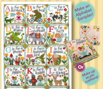 Happy Alphabet 4 - JKL - Cross Stitch Pattern