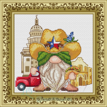 Gnome To Texas - Cross Stitch Pattern