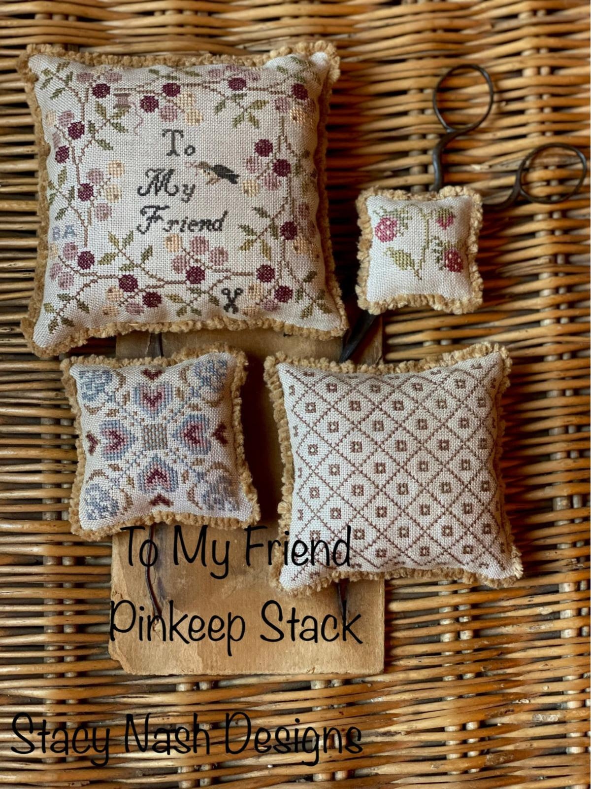 To My Friend Pinkeep Stack - Cross Stitch Pattern