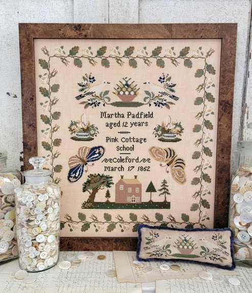 Pink Cottage School - Cross Stitch Pattern