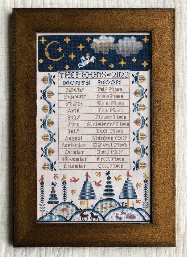 Moons Of 2022 - Cross Stitch Pattern