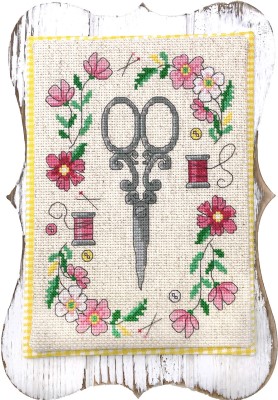Scissors With Flowers - Cross Stitch Pattern