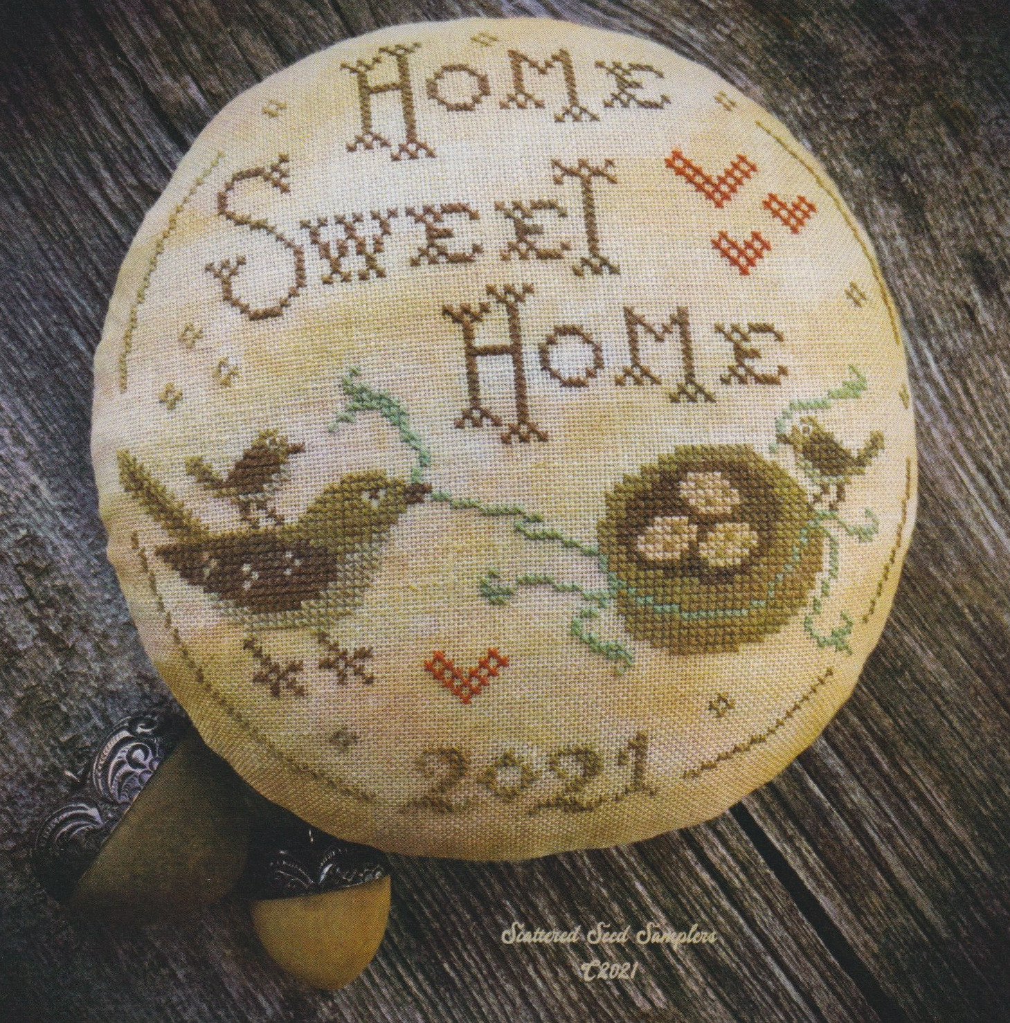 Home Sweet Home Pinkeep - Cross Stitch Pattern
