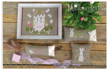 Basket Of Rabbits - Cross Stitch Pattern