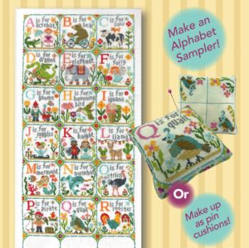 Happy Alphabet 6 - PQR - Cross Stitch Pattern