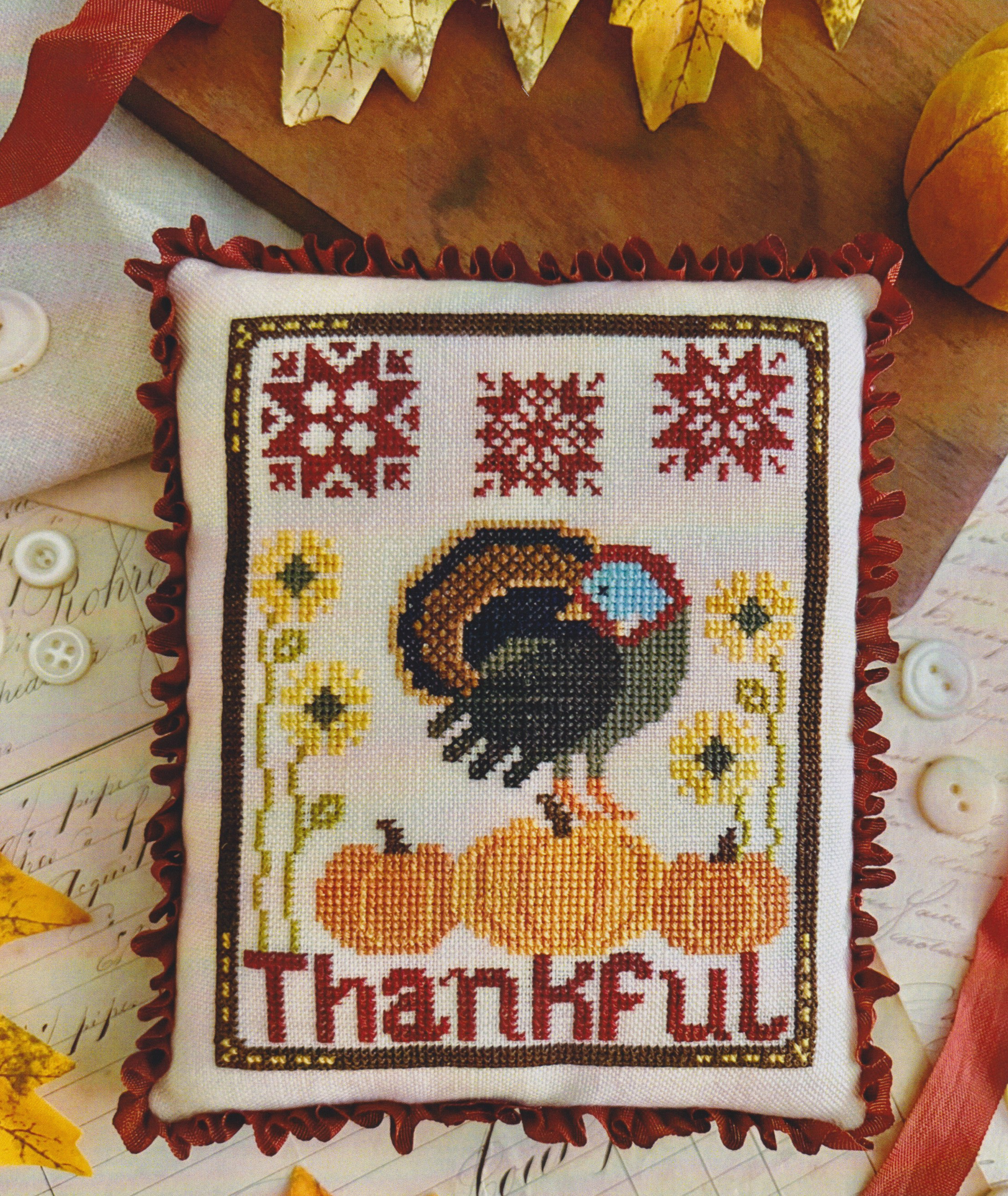 Turkey's Thanks - Thanksgiving Cross Stitch Pattern