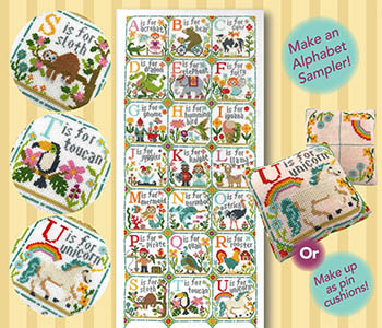 Happy Alphabet 7 - STU - Cross Stitch Pattern