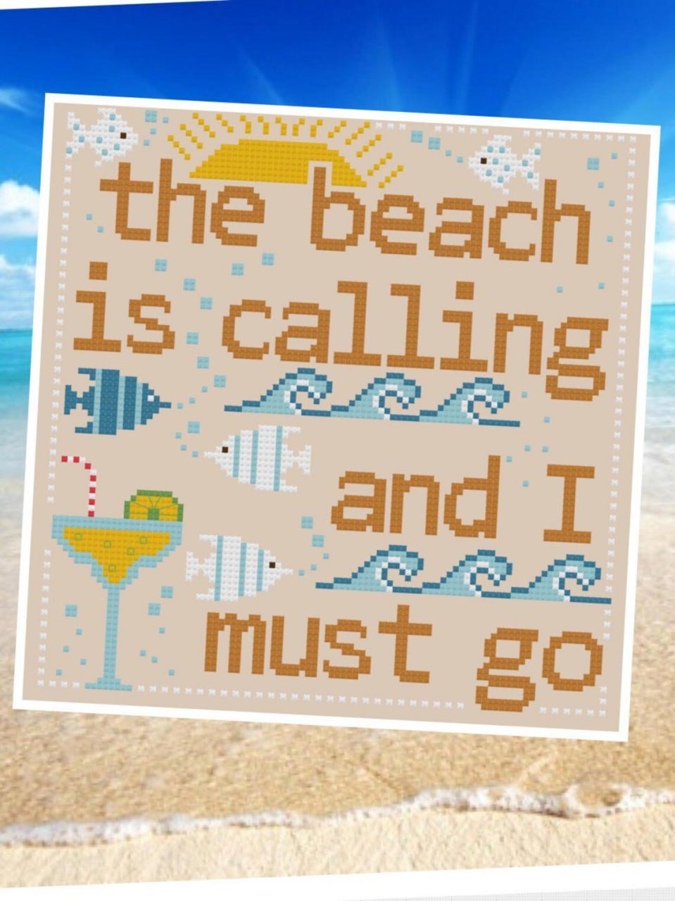 The Beach Is Calling - Cross Stitch Pattern