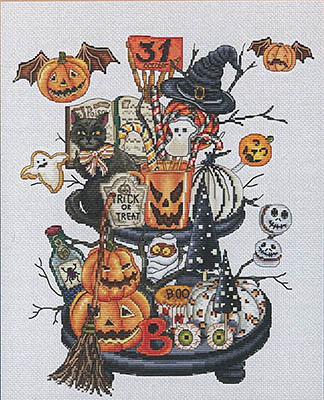 Halloween Candy Shelf - Cross Stitch Pattern