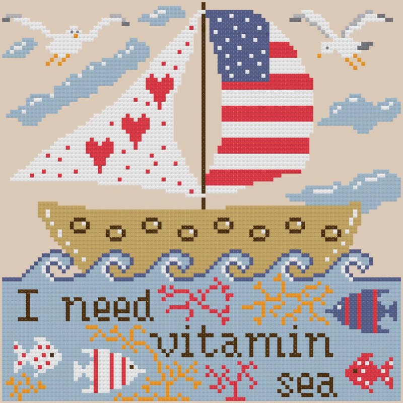 Vitamin Sea - Cross Stitch Pattern