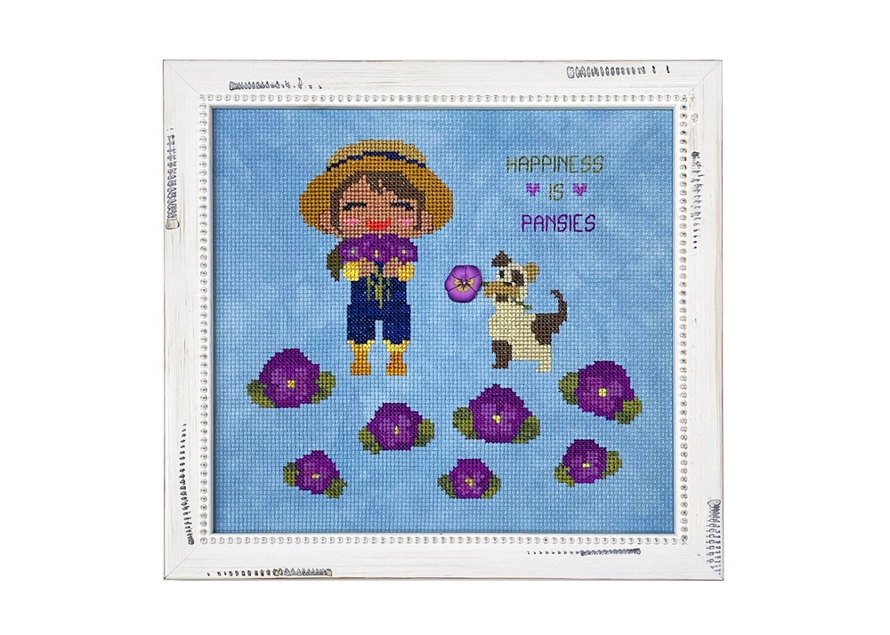 Happiness Is Pansies - Cross Stitch Pattern