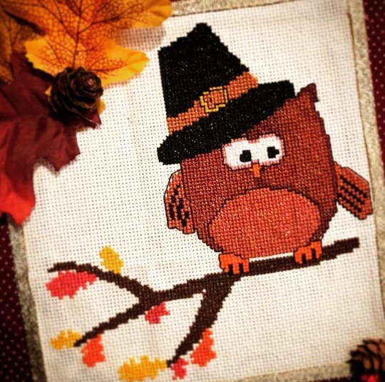 Thanksgiving Mr. Owl - Cross Stitch Pattern
