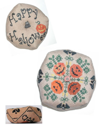 Pumpkins & Buzzards Biscornu - Cross Stitch Pattern